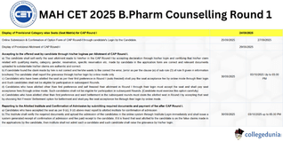 MAH CET 2025 B.Pharm Counselling Round 1 Ongoing; Provisional Seat Allotment List Expected by September 29
